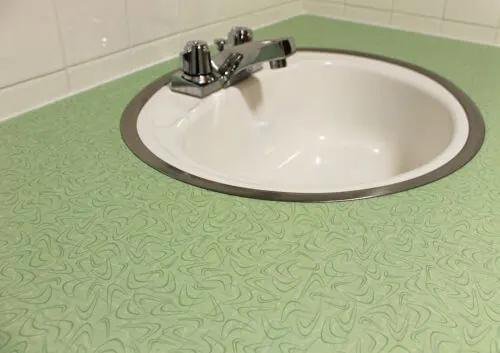 sink and counter top for a 1960s bathroom remodel
