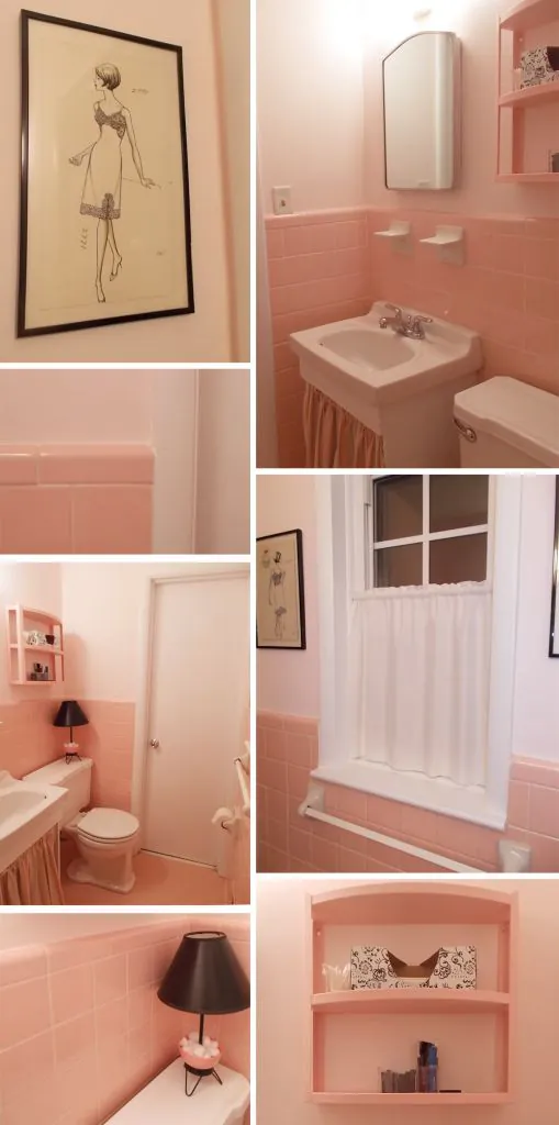 vintage pink bathroom