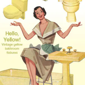 vintage yellow bathrooms