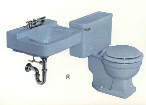 vintage blue bathroom fixtures