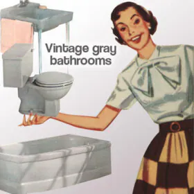 vintage gray bathrooms