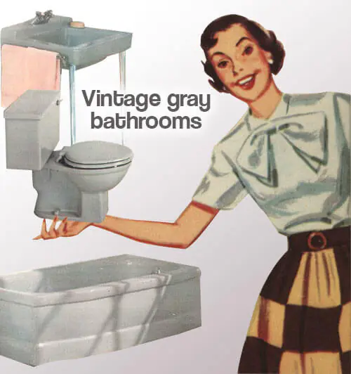 vintage gray bathrooms