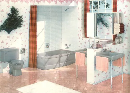 vintage gray bathroom