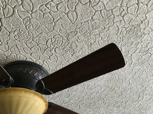 textured flower print ceiling