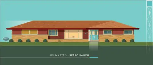 midcentury ranch illustration