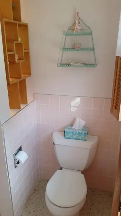 vintage pink bathroom