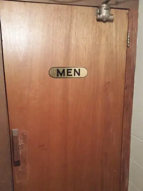 vintage bathroom door