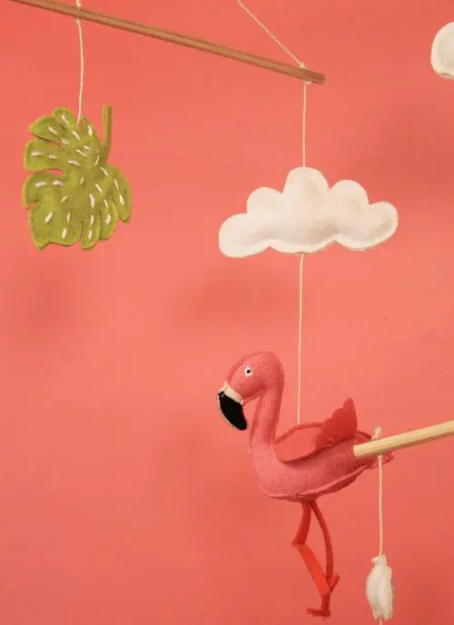 midcentury flamingo nursery
