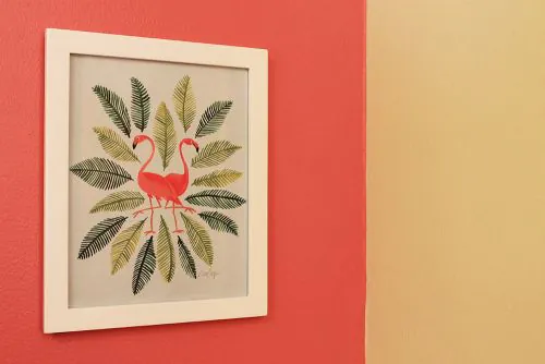 midcentury flamingo nursery