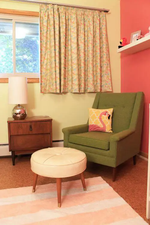 midcentury flamingo nursery