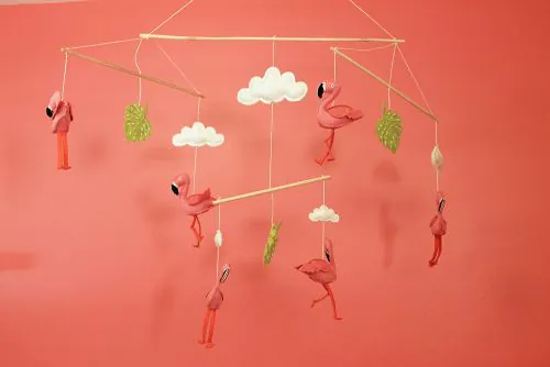 midcentury flamingo nursery