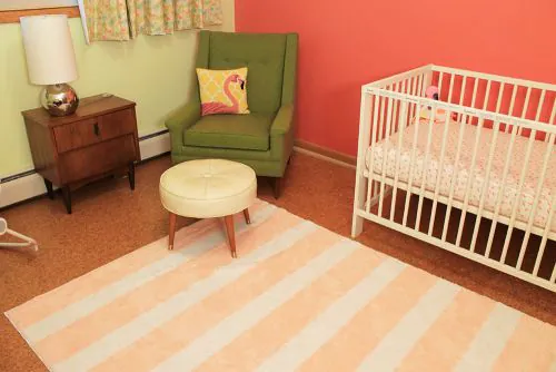 midcentury flamingo nursery