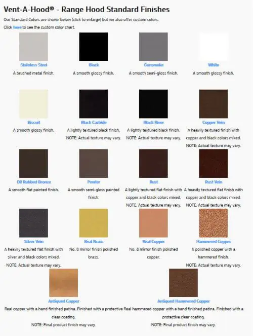 ventahood-colors