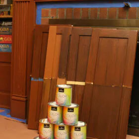 testing faux bois painting