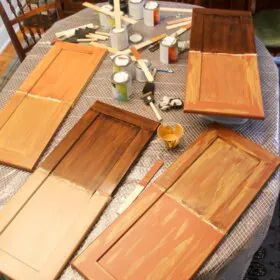 testing faux bois wood painting concepts
