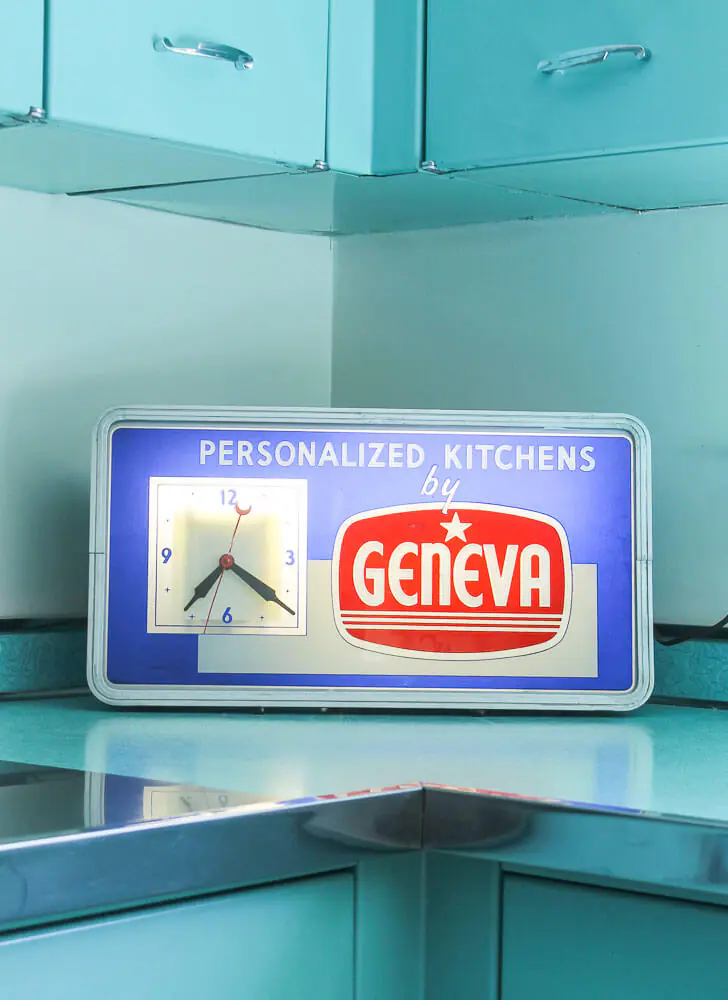 vintage clock for a geneva kitchen cabinet store