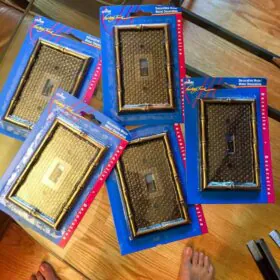 vintage switch plate covers bamboo and woven rattan look