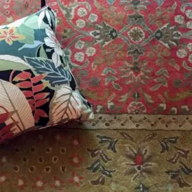 oriental rug coral color