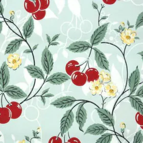 new old stock vintage wallpaper with red cherries
