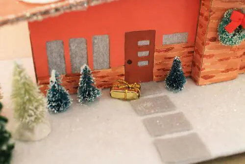 retro putz house christmas