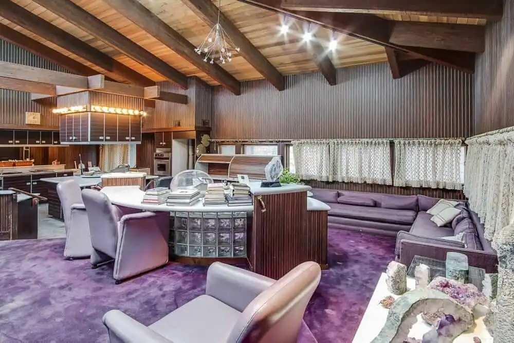 room with purple decor