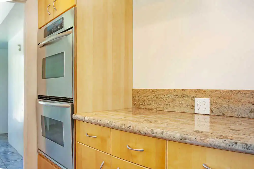 granite countertop in midcentury kitchen