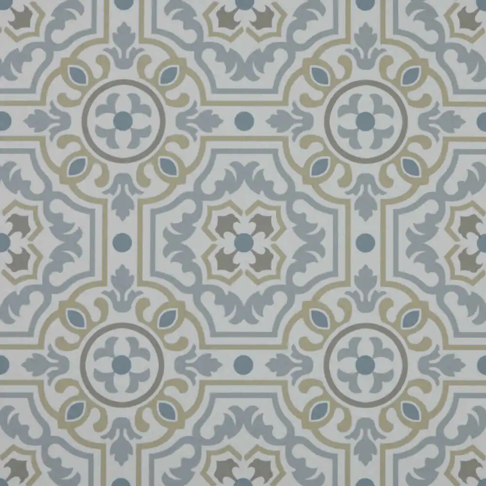 light blue pattern kitchen floor 