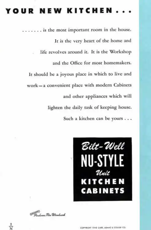 bilt-well kitchen cabinets catalog page