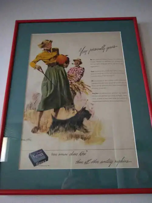 framed vintage magazine ads