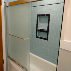 midcentury shower door