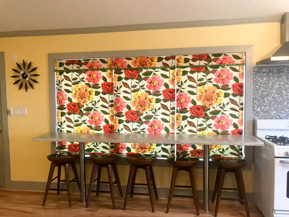 kitchen seating under a window
