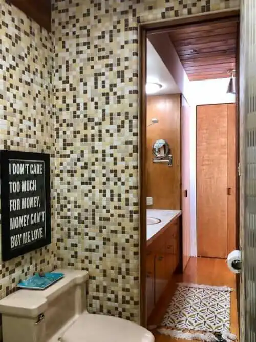 gold brown white mosaic tile