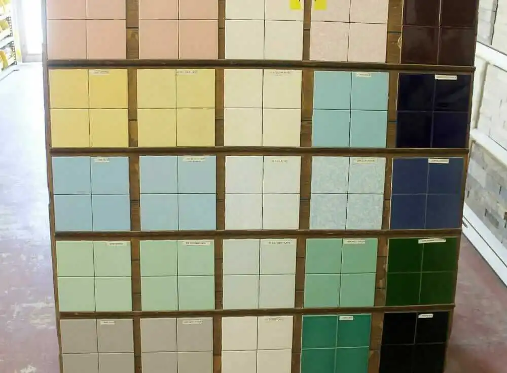 tile in retro colors for your mid century bathroom available from B&W tile