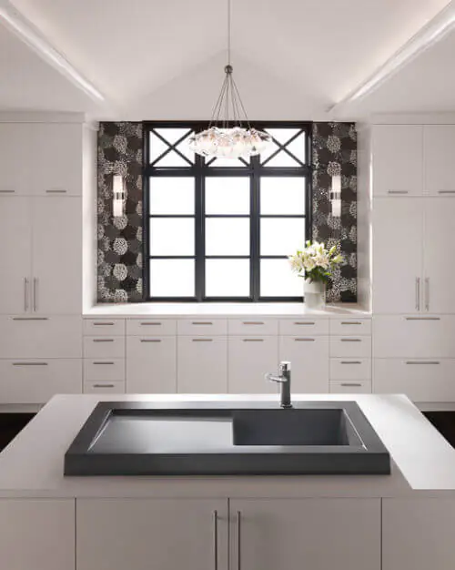 modern drainboard sink in black