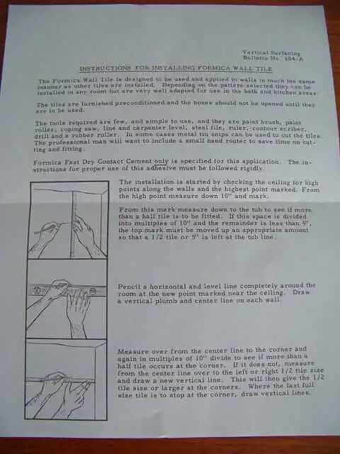 install formica wall tile instructions