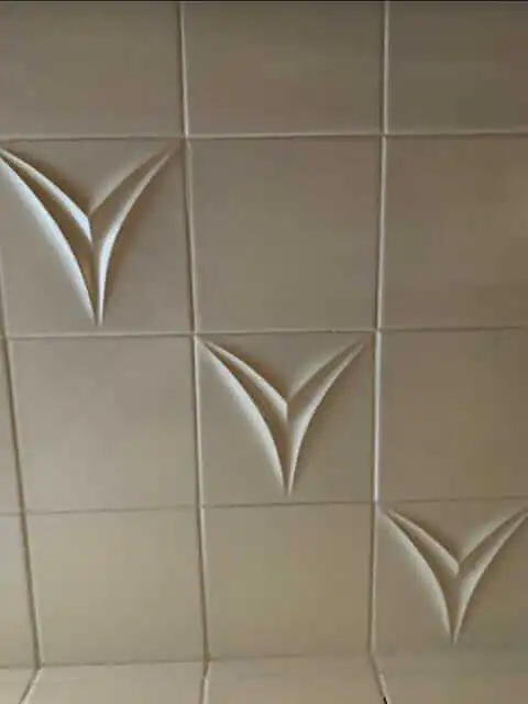 midcentury modern sculptural tile contours line