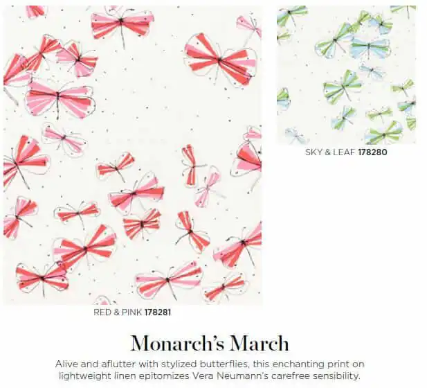 vera neumann fabric monarchs march for schumacher