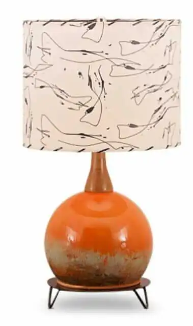 mid century lamp with wonderful fiberglass style lamp shade