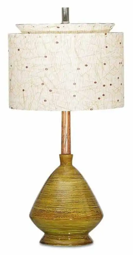 mid century lamp with fiberglass shade