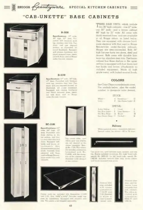 Briggs kitchen cabinets 1938