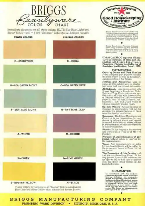 briggs bathroom colors 1938