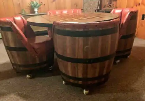 whiskey barrel chairs