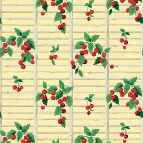 1940s vintage wallpaper reproduction cherries