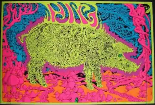 electric pig blacklight poster