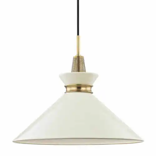 white mid century modern pendant light kiki hudson valley lighting