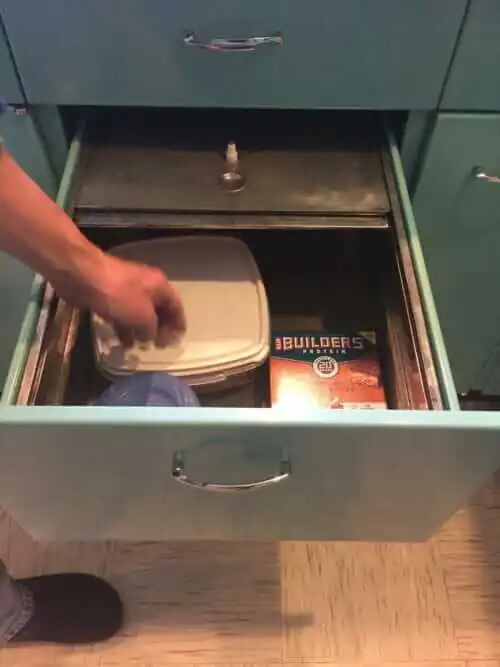 vintage bread box sliding top