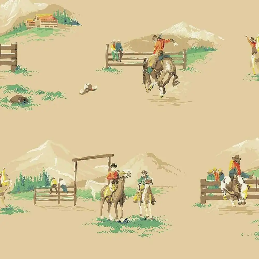 vintage rodeo wallpaper reproduction