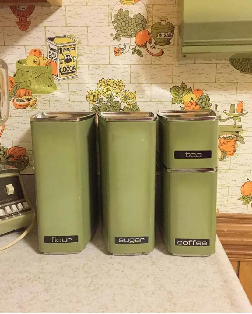 avocado kitchen canisters and avocado kitchen wallpaper