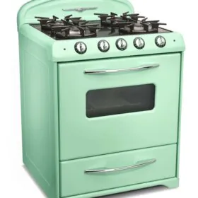Northstar retro mid century stove in mint green