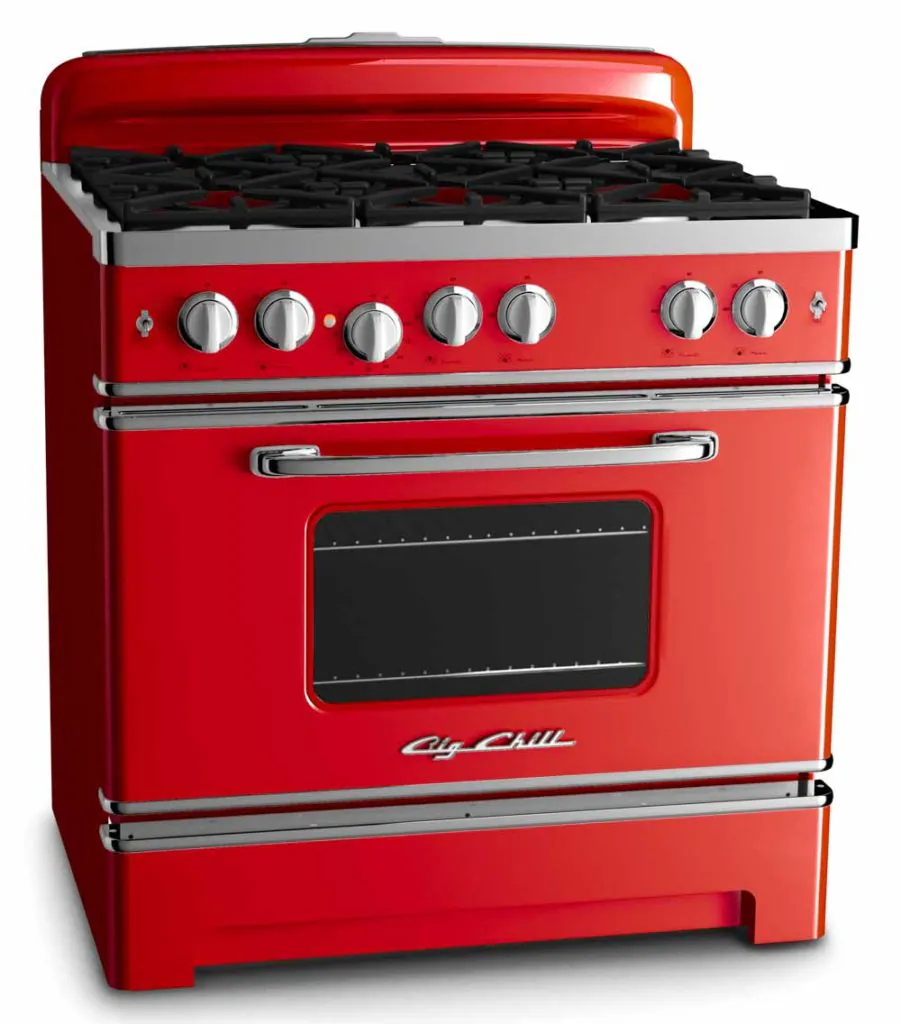 red gas range from big chill